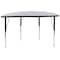 Flash Furniture Half Round 24 W, 47.5 L, 30.25 H, Chrome, Laminate, Particleboard, Steel, Grey XU-A48-HCIRC-GY-T-A-GG - alternate 6